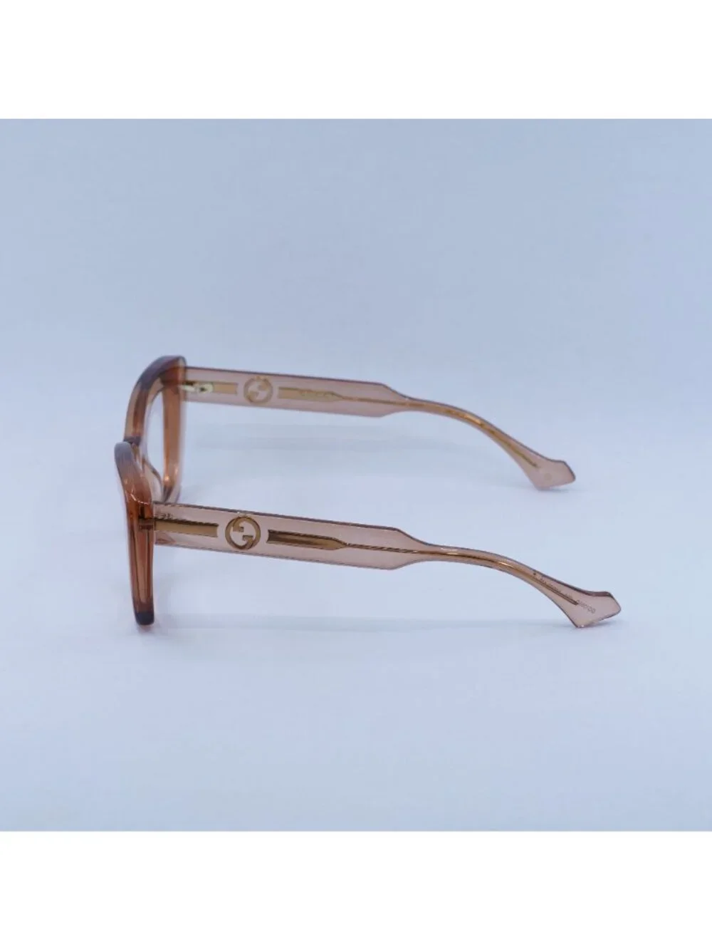 Gucci GG1555O 004 Eyeglasses Brown 50mm Cat Eye Frame